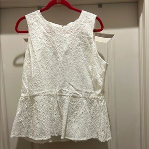 Michael Kors Peplum Top NWT White Lace Sleeveless Top
